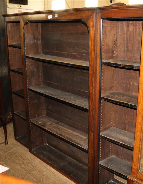 Victorian rosewood open bookcase (centre part of a larger bookcase)